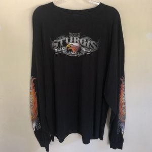 Sturgis black hills rally flames skull tee